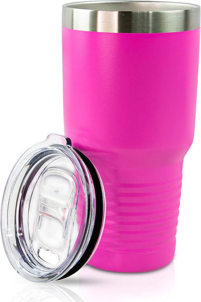 Personalized Stainless Steel Vacuum Double Insulated Travel Tumbler Coffee Mug w/Splash Proof Slider Lid| Custom Laser Engraved 44 Options | Hot & Cold Drink Use (Maroon-Custom, 20oz)