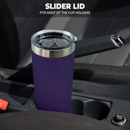Personalized Stainless Steel Vacuum Double Insulated Travel Tumbler Coffee Mug w/Splash Proof Slider Lid| Custom Laser Engraved 44 Options | Hot & Cold Drink Use (Maroon-Custom, 20oz)