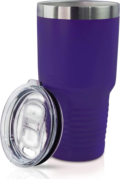 Personalized Stainless Steel Vacuum Double Insulated Travel Tumbler Coffee Mug w/Splash Proof Slider Lid| Custom Laser Engraved 44 Options | Hot & Cold Drink Use (Maroon-Custom, 20oz)