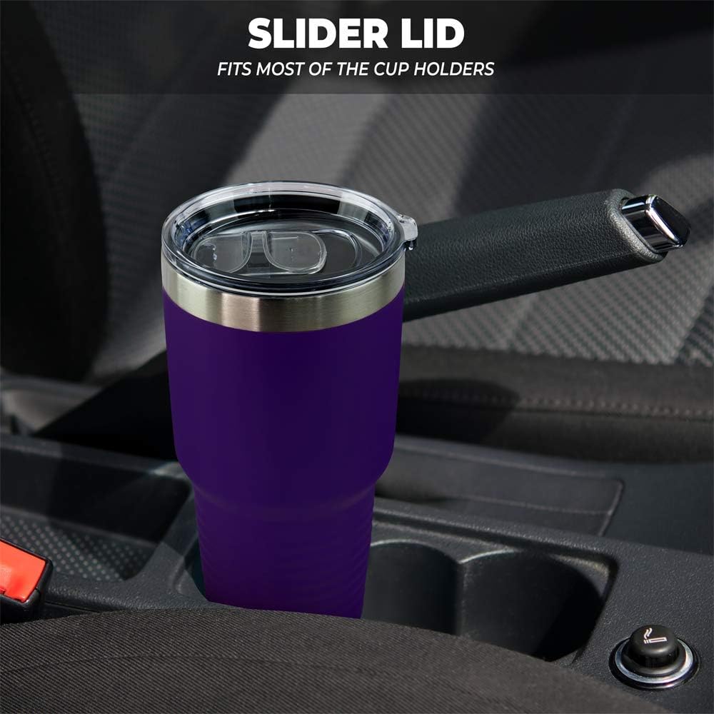 Personalized Stainless Steel Vacuum Double Insulated Travel Tumbler Coffee Mug w/Splash Proof Slider Lid| Custom Laser Engraved 44 Options | Hot & Cold Drink Use (Maroon-Custom, 20oz)
