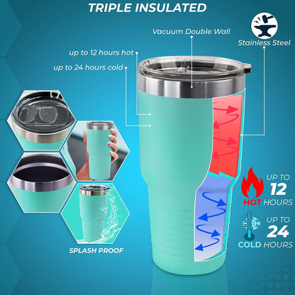 Personalized Stainless Steel Vacuum Double Insulated Travel Tumbler Coffee Mug w/Splash Proof Slider Lid| Custom Laser Engraved 44 Options | Hot & Cold Drink Use (Maroon-Custom, 20oz)