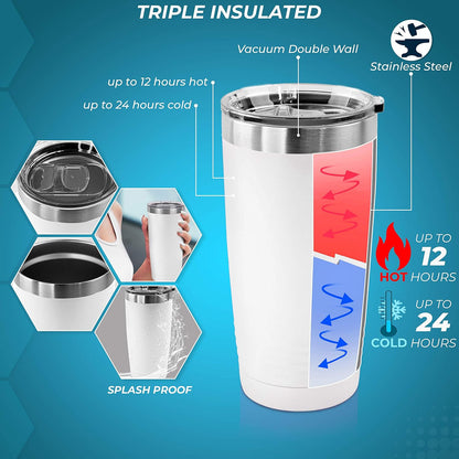 Personalized Stainless Steel Vacuum Double Insulated Travel Tumbler Coffee Mug w/Splash Proof Slider Lid| Custom Laser Engraved 44 Options | Hot & Cold Drink Use (Maroon-Custom, 20oz)