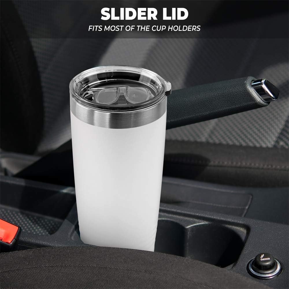 Personalized Stainless Steel Vacuum Double Insulated Travel Tumbler Coffee Mug w/Splash Proof Slider Lid| Custom Laser Engraved 44 Options | Hot & Cold Drink Use (Maroon-Custom, 20oz)