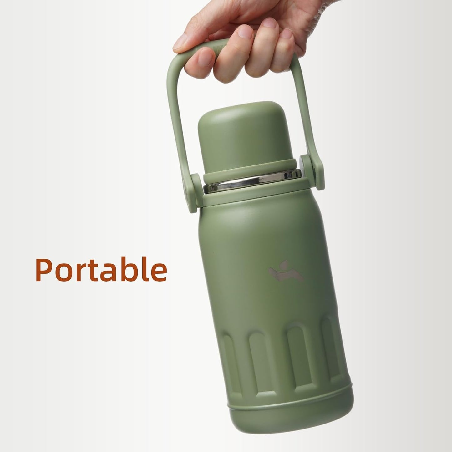 27oz Thermos for Cold Drinks, Insulated Water Bottle, Blue Haze | Stainless steel, BPA-free. Keeps hot 12h, cold 24h. Leak-proof with handle, strap & cup lid for coffee, tea, travel, outdoor