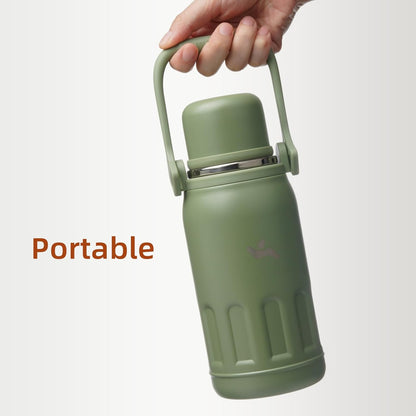27oz Thermos for Cold Drinks, Insulated Water Bottle, Blue Haze | Stainless steel, BPA-free. Keeps hot 12h, cold 24h. Leak-proof with handle, strap & cup lid for coffee, tea, travel, outdoor
