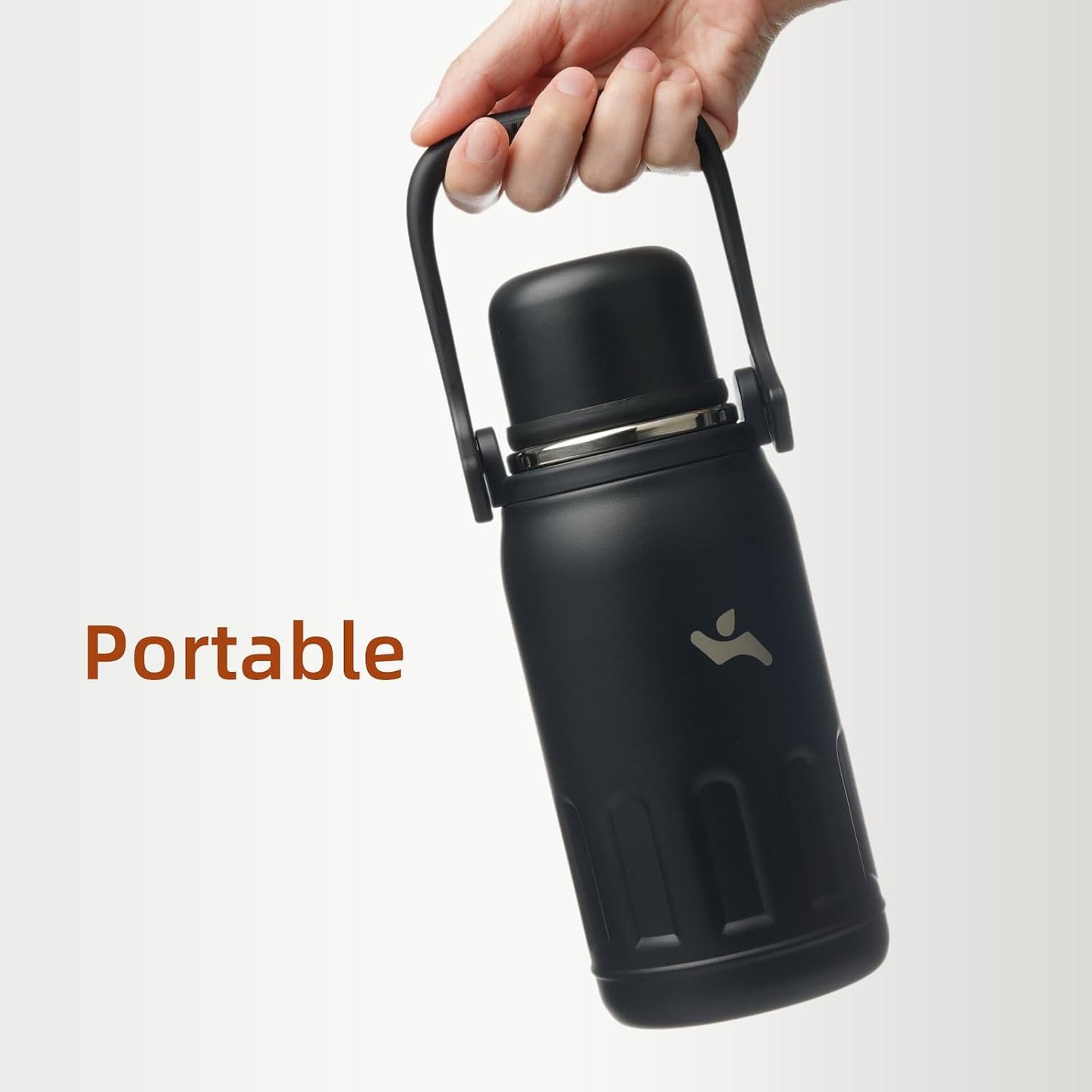 27oz Thermos for Cold Drinks, Insulated Water Bottle, Blue Haze | Stainless steel, BPA-free. Keeps hot 12h, cold 24h. Leak-proof with handle, strap & cup lid for coffee, tea, travel, outdoor