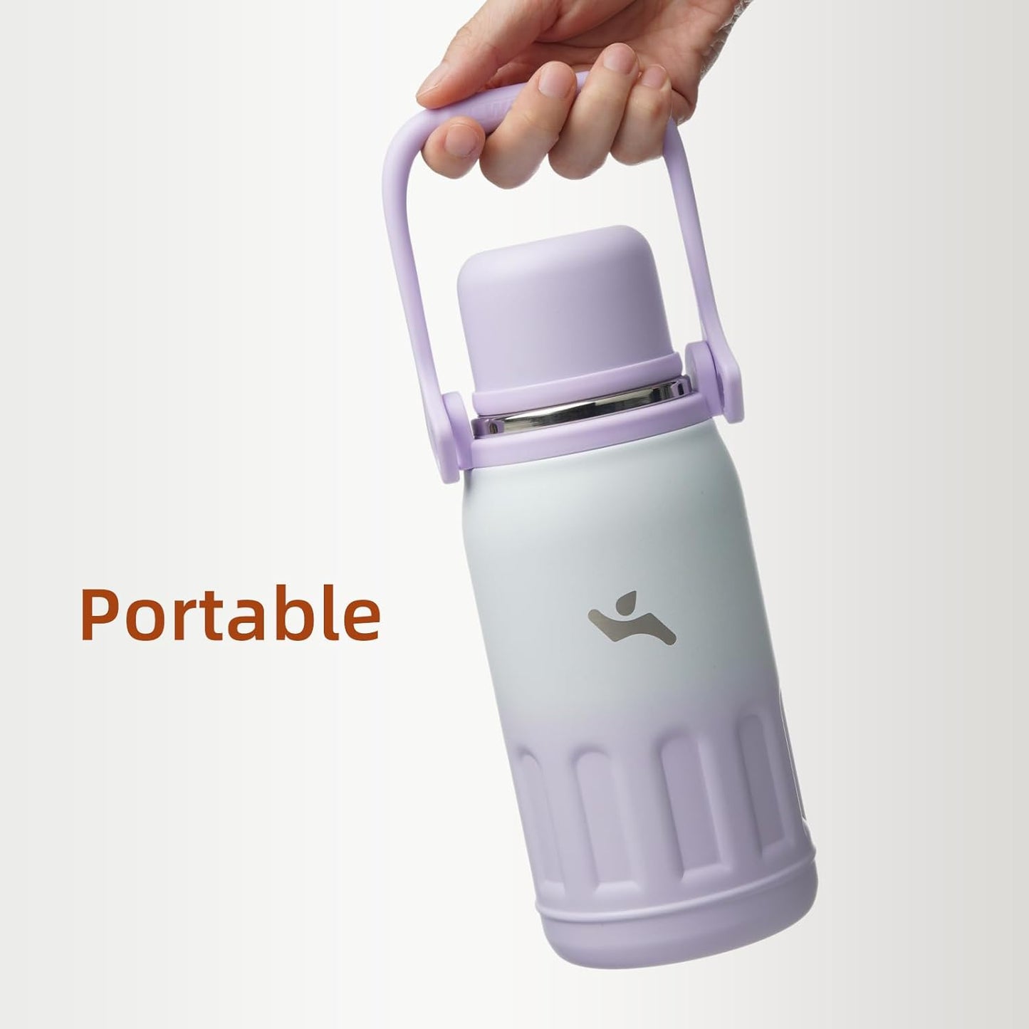 27oz Thermos for Cold Drinks, Insulated Water Bottle, Blue Haze | Stainless steel, BPA-free. Keeps hot 12h, cold 24h. Leak-proof with handle, strap & cup lid for coffee, tea, travel, outdoor