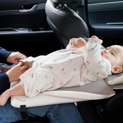 PPBB – Portable Diaper Changing Pad for Car – Smart Baby Changing Pad & Travel Diaper Changer, for Newborns – Travel Changing Station for Baby – Ivory/Black
