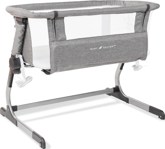 Beside Me Dreamer Bassinet | Bedside Sleeper | 7-Position Height Adjustment | Charcoal Tweed