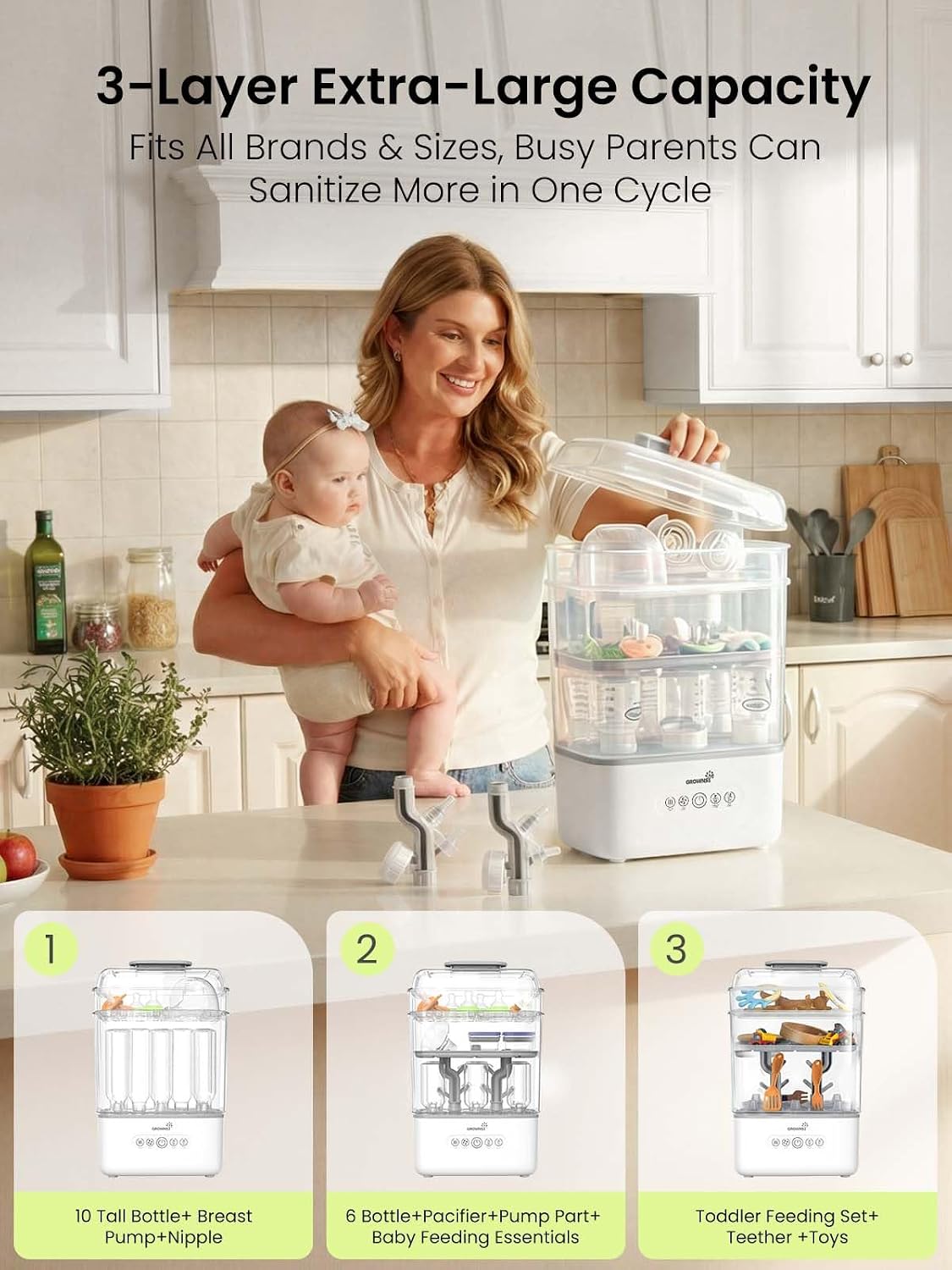 3 Layer Bottle Sterilizer and Dryer and Bottle Sterilizer and Dryer