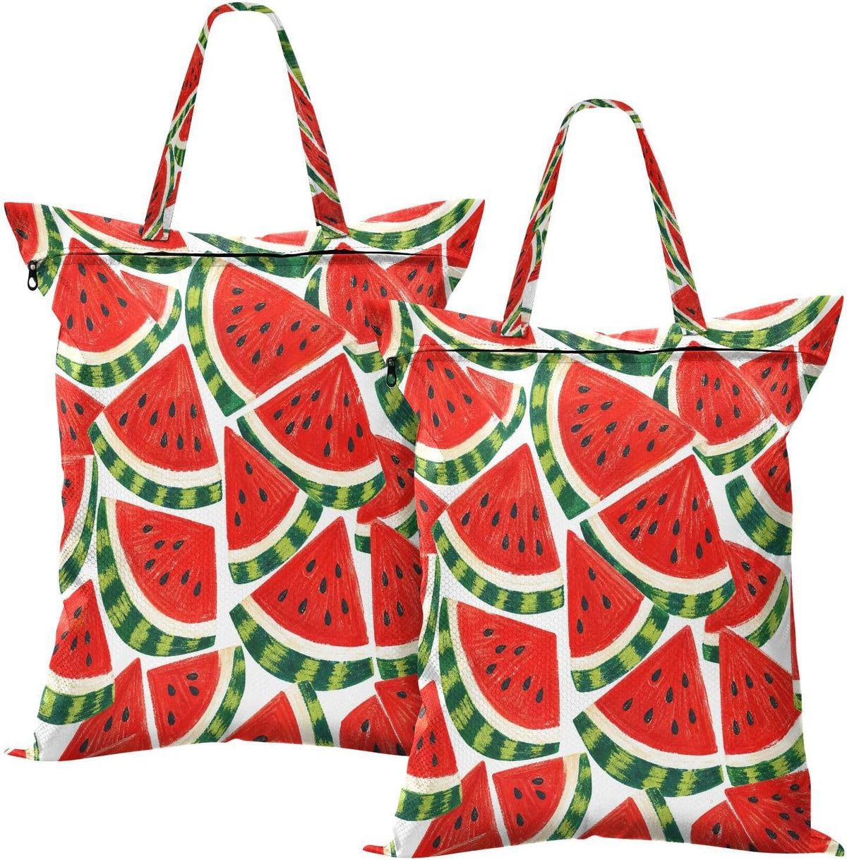 Cartoon Watermelon Waterproof Travel Laundry Bag Easy Care 2 Count