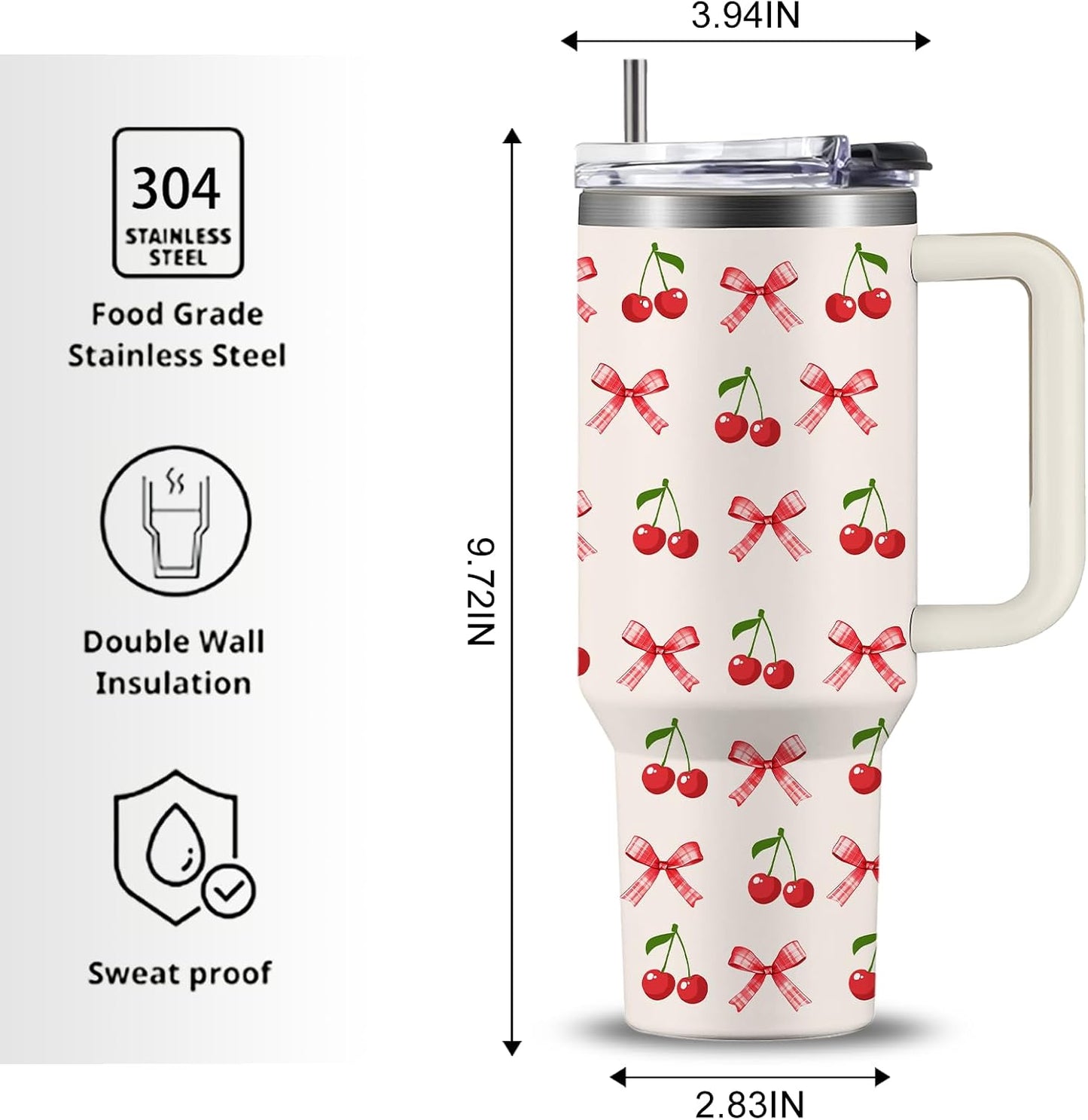 Pineapple Tumbler with Handle 40 oz, Pineapple Gifts For Women Girls, Birthday Christmas Funny Fruit Gifts for ananas Lover