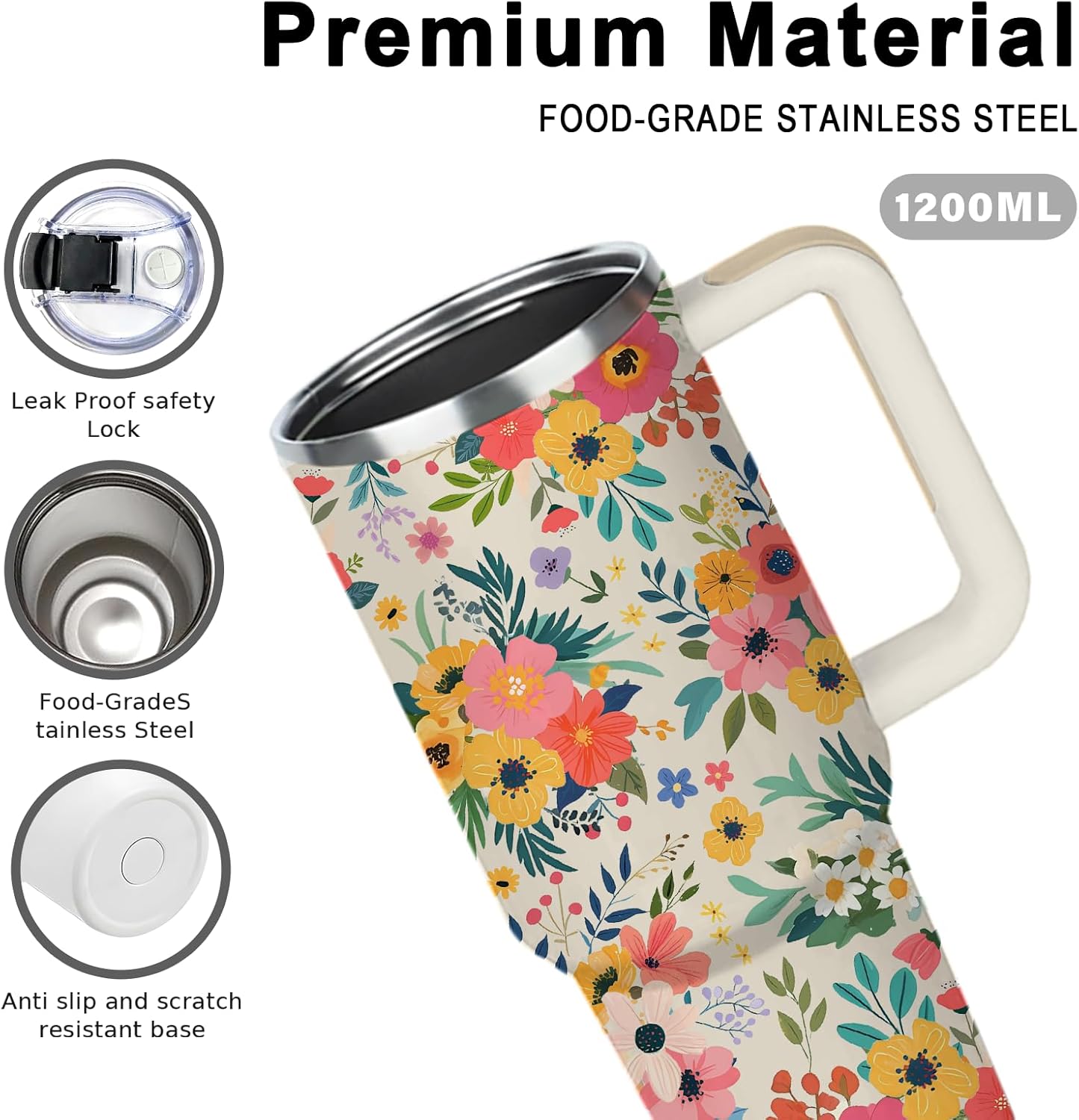 Pineapple Tumbler with Handle 40 oz, Pineapple Gifts For Women Girls, Birthday Christmas Funny Fruit Gifts for ananas Lover