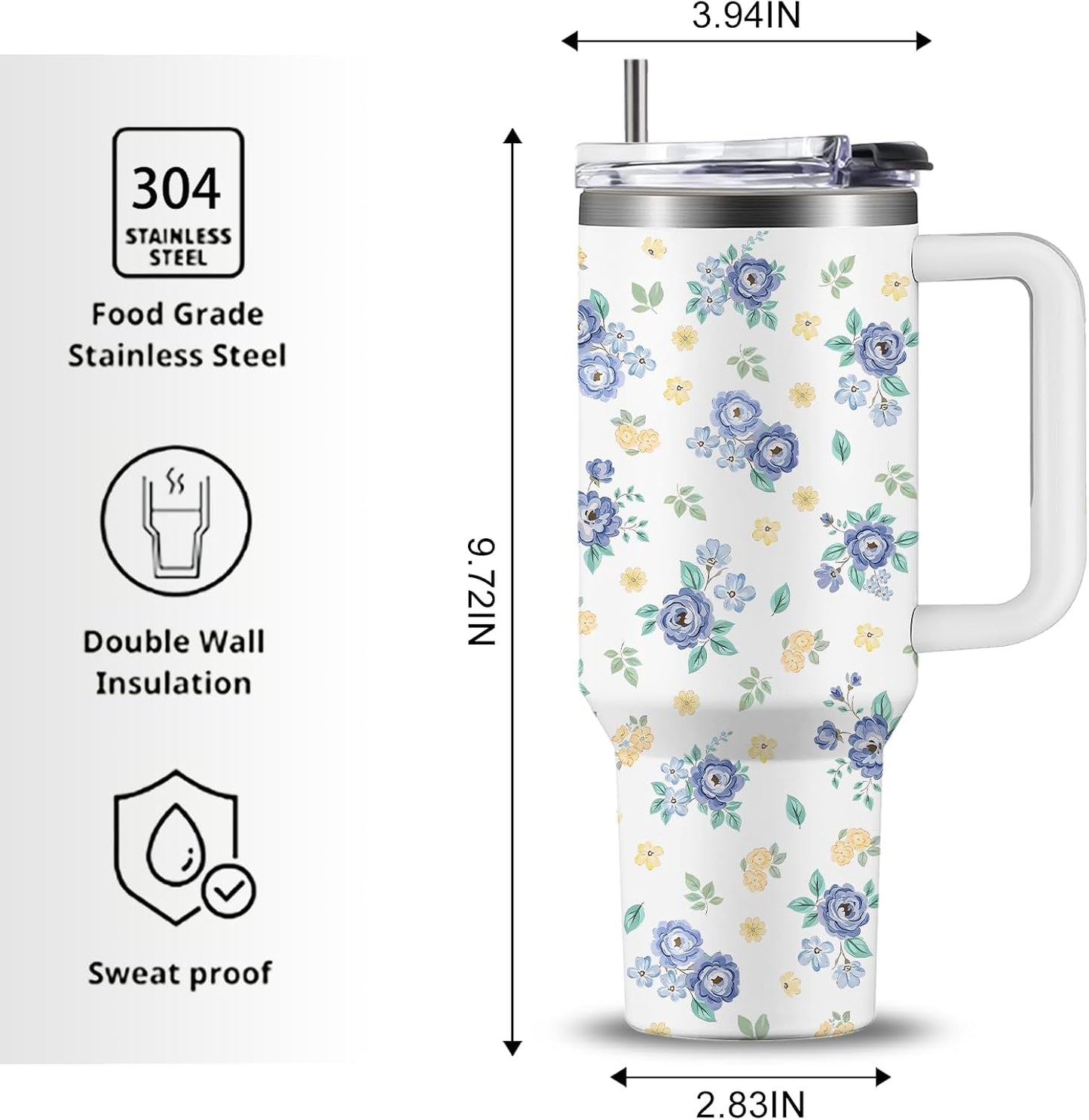 Pineapple Tumbler with Handle 40 oz, Pineapple Gifts For Women Girls, Birthday Christmas Funny Fruit Gifts for ananas Lover