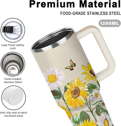 Pineapple Tumbler with Handle 40 oz, Pineapple Gifts For Women Girls, Birthday Christmas Funny Fruit Gifts for ananas Lover