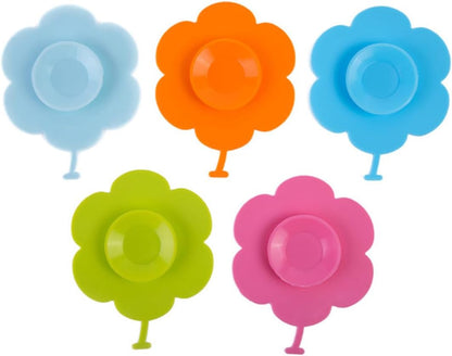 5pcs Silicone Suction Bowl Mats for Sunflower Design Non-Slip Place Mats Heat Resistant and Stain Tableware Pads for Self-Feeding and Spill Prevention Random Color
