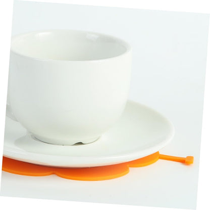 5pcs Silicone Suction Bowl Mats for Sunflower Design Non-Slip Place Mats Heat Resistant and Stain Tableware Pads for Self-Feeding and Spill Prevention Random Color