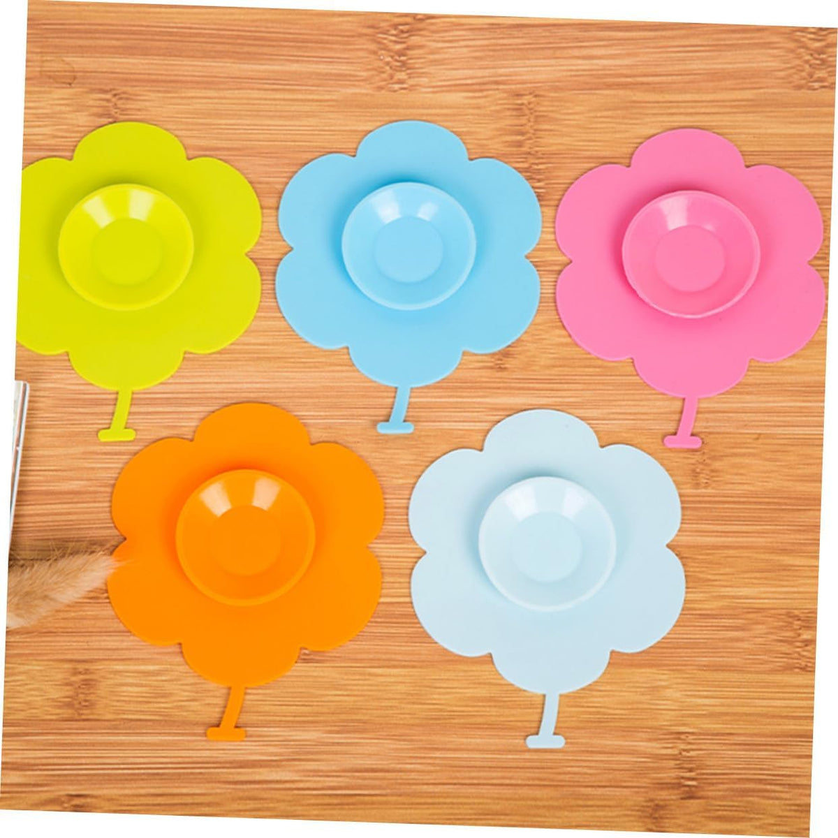 5pcs Silicone Suction Bowl Mats for Sunflower Design Non-Slip Place Mats Heat Resistant and Stain Tableware Pads for Self-Feeding and Spill Prevention Random Color