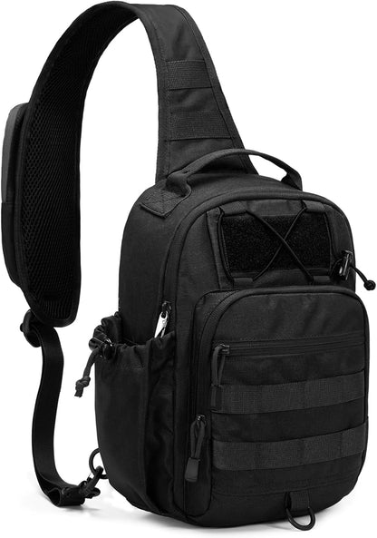 Anti-theft Tactical Sling Bag RFID Black Military Shoulder Bag with Phone Pack EDC Molle Crossbody Bag for men