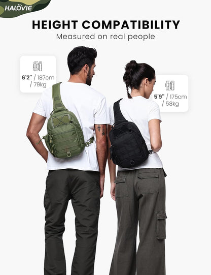 Anti-theft Tactical Sling Bag RFID Black Military Shoulder Bag with Phone Pack EDC Molle Crossbody Bag for men