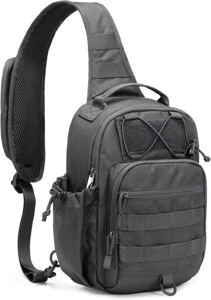 Anti-theft Tactical Sling Bag RFID Black Military Shoulder Bag with Phone Pack EDC Molle Crossbody Bag for men