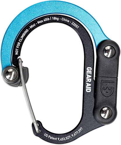 HEROCLIP (Mini) Carabiner Gear Clip and Hook, for Hanging Bags, Purses, Lanterns, Strollers, Tools, Helmets, Water Bottles, and More
