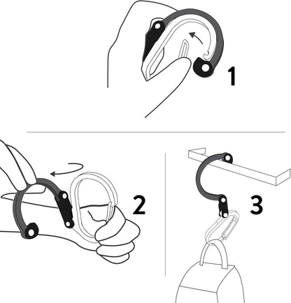 HEROCLIP (Mini) Carabiner Gear Clip and Hook, for Hanging Bags, Purses, Lanterns, Strollers, Tools, Helmets, Water Bottles, and More