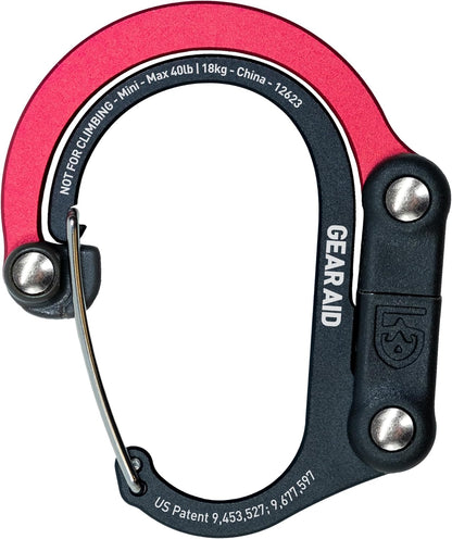 HEROCLIP (Mini) Carabiner Gear Clip and Hook, for Hanging Bags, Purses, Lanterns, Strollers, Tools, Helmets, Water Bottles, and More