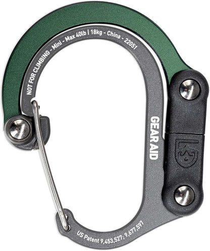 HEROCLIP (Mini) Carabiner Gear Clip and Hook, for Hanging Bags, Purses, Lanterns, Strollers, Tools, Helmets, Water Bottles, and More
