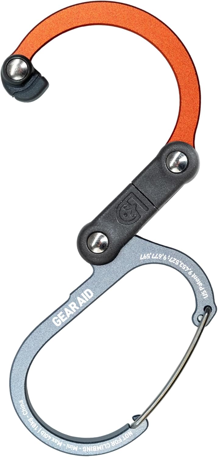 HEROCLIP (Mini) Carabiner Gear Clip and Hook, for Hanging Bags, Purses, Lanterns, Strollers, Tools, Helmets, Water Bottles, and More