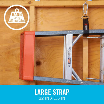 VEL-30196-USA Easy Hang Strap with Carabiner Clip Attach Water Bottles and Accessories to Bikes, Bags and more. Organization for Garden, Shed, RV. Extra Small-1Pk, Black