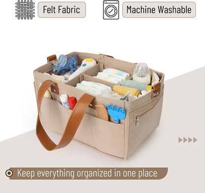 Baby Diaper Caddy Organizer, Leather Strap, Baby Organizer