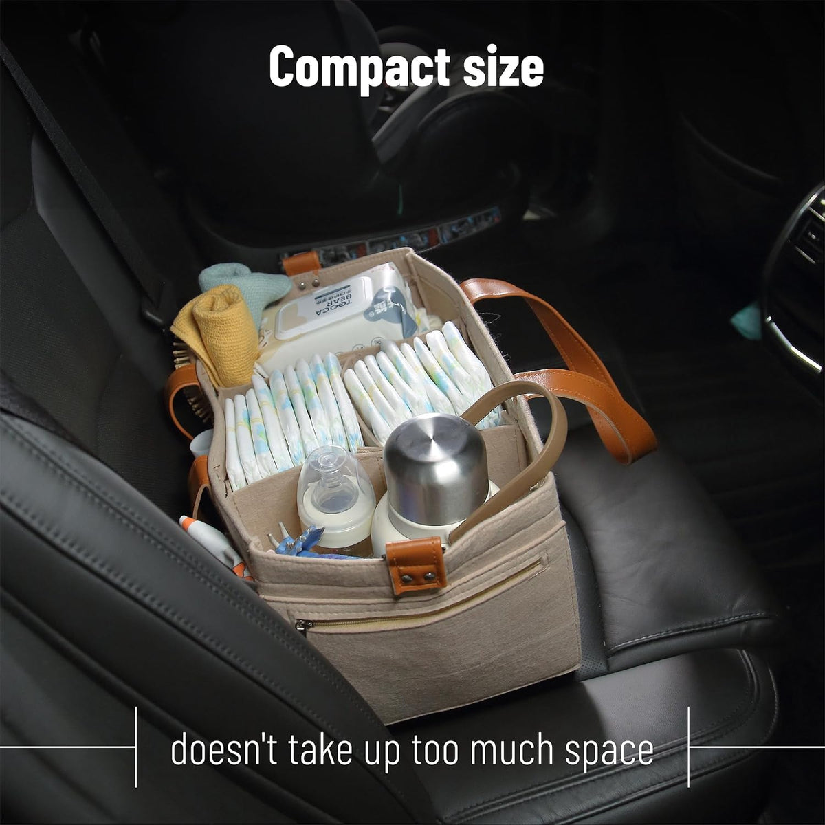 Baby Diaper Caddy Organizer, Leather Strap, Baby Organizer