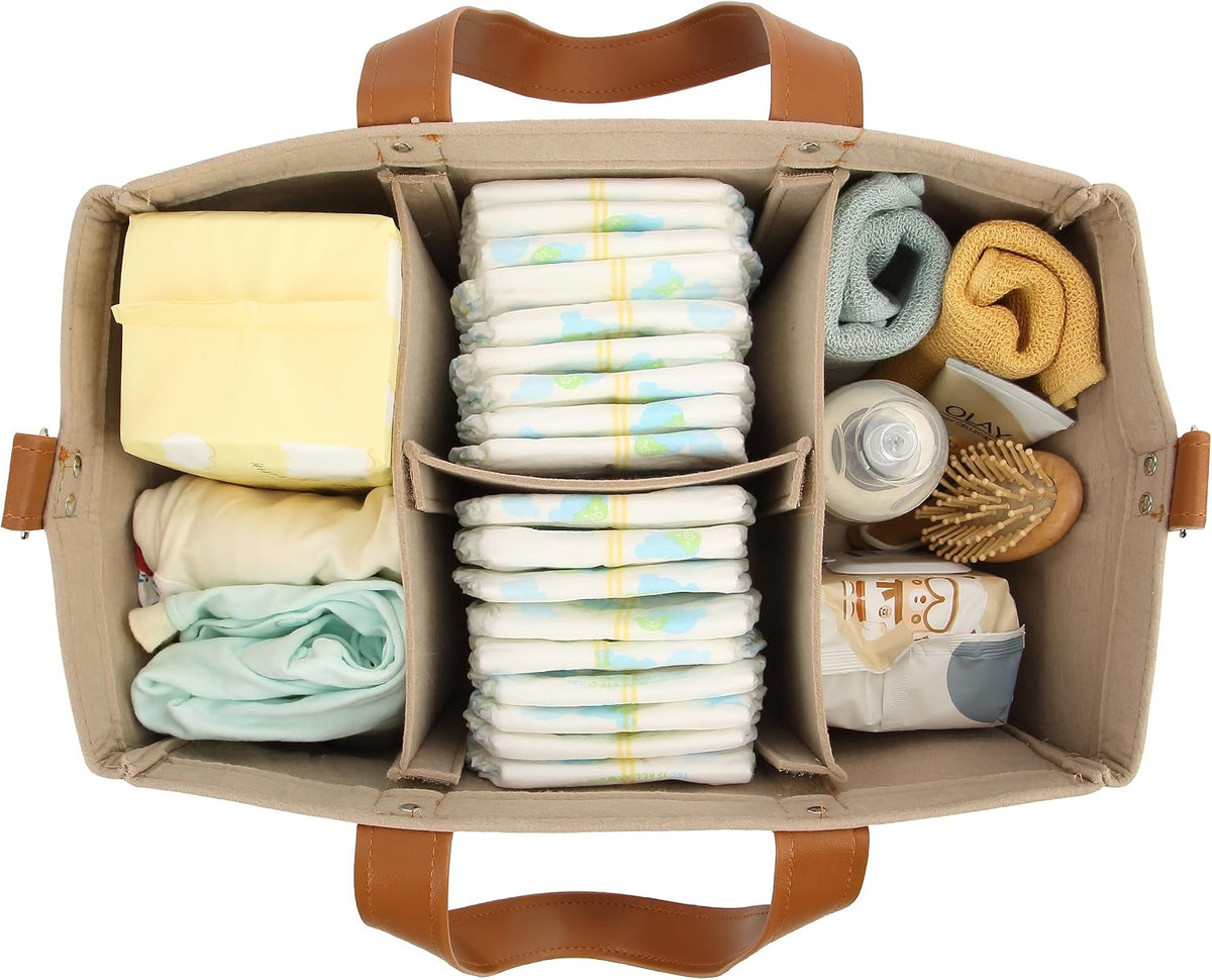Baby Diaper Caddy Organizer, Leather Strap, Baby Organizer