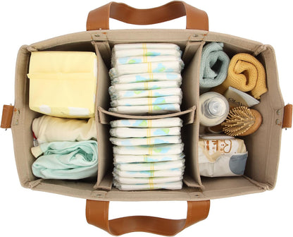 Baby Diaper Caddy Organizer, Leather Strap, Baby Organizer