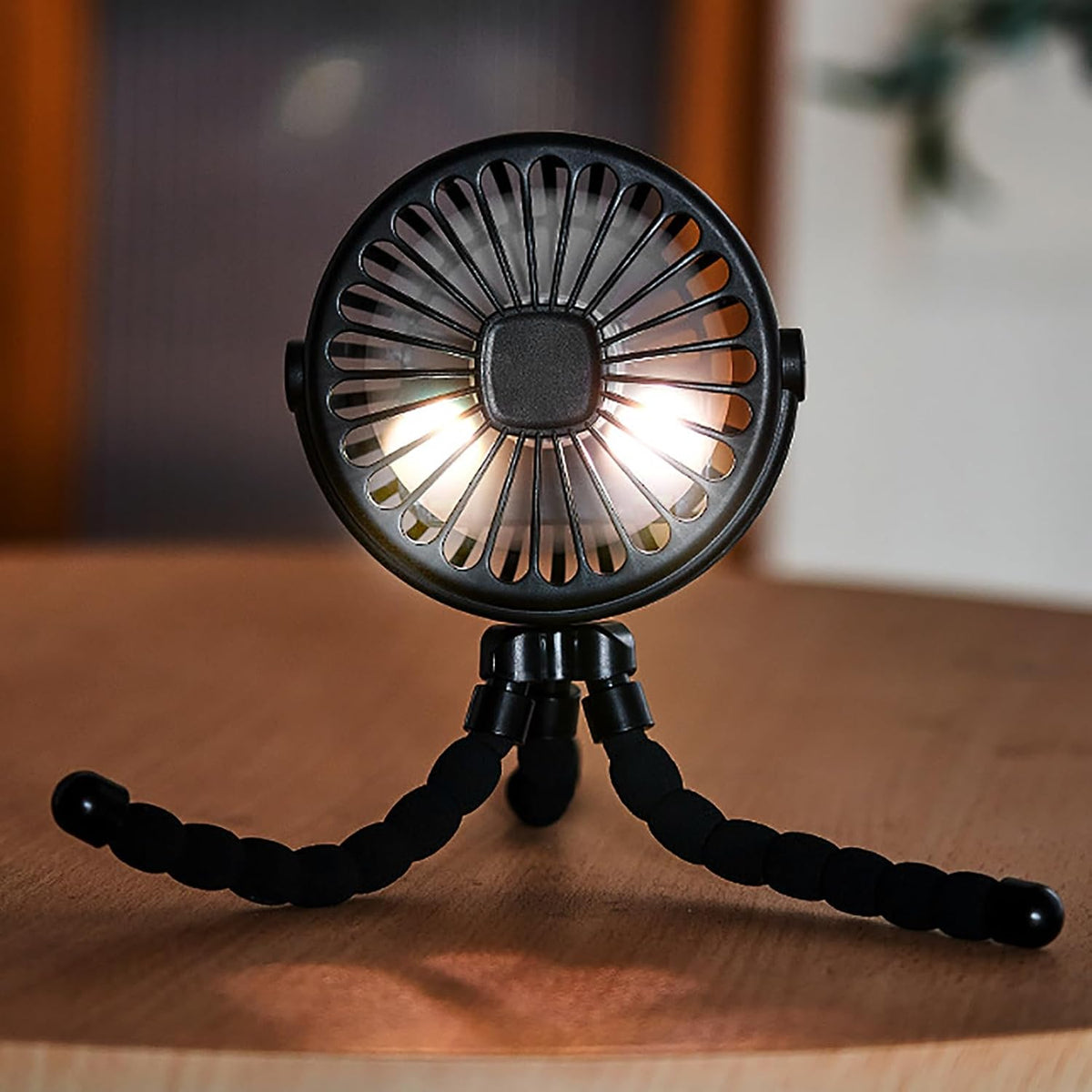 Portable Stroller Fan, Battery Operated Cooling Fan with Flexible Tripod Clip Handheld Personal Fan for Car Seat Crib Bike Treadmill (Black)