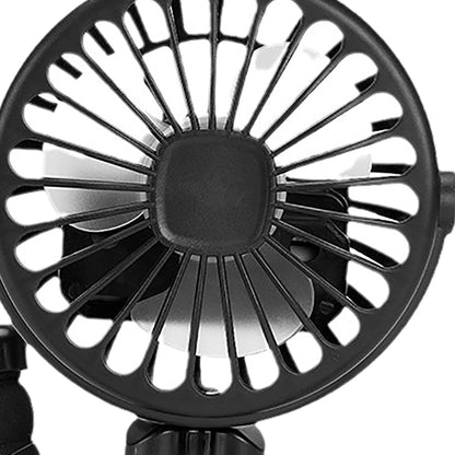 Portable Stroller Fan, Battery Operated Cooling Fan with Flexible Tripod Clip Handheld Personal Fan for Car Seat Crib Bike Treadmill (Black)