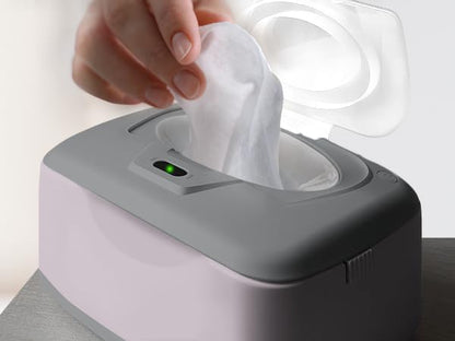 Baby Wet Wipes Warmer & Dispenser, Holder and Case - Purple, Playful/Cute, with Easy Press On/Off Switch, Holds 100 Wipes, Worldwide Use