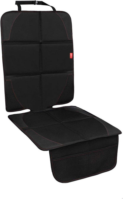 Car Seat Protector, 2 Pack Carseat Protector with Thick Padding, Baby/Pets for Child Car Seat-Mesh Pockets-Waterproof-Universal Size(Black)