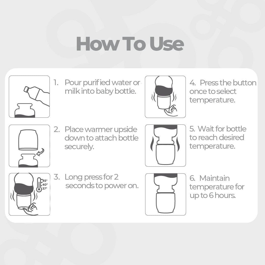 Portable Bottle Warmer on the Go, Travel Breastmilk & Water Bottle Warmer, Small, Lightweight & Fast - White | Adapters Included for Major Baby Bottle Brands