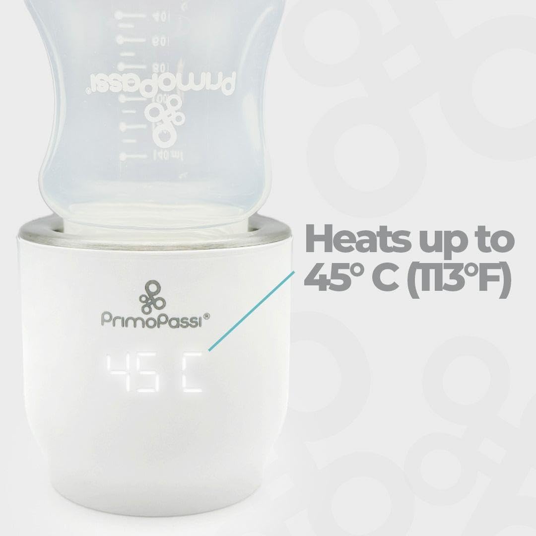 Portable Bottle Warmer on the Go, Travel Breastmilk & Water Bottle Warmer, Small, Lightweight & Fast - White | Adapters Included for Major Baby Bottle Brands
