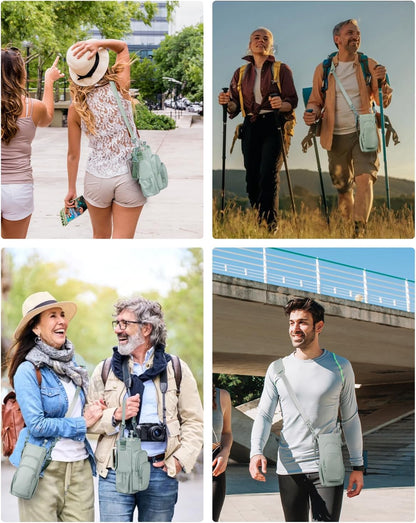 30/40oz Crossbody Water Bottle Holder Anti-Tip Tumbler Carrier | Lightweight Bottle Sling Fits Handled Tumbler w/ Phone Pocket, Adjustable Strap, Insulated Lining, Hands-free for Hiking Gym