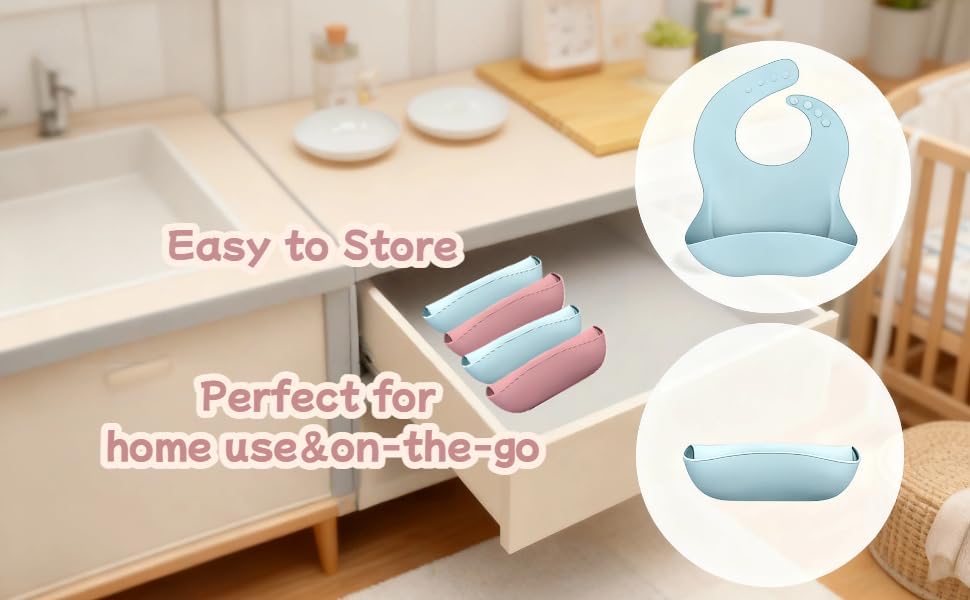 Silicone Baby Bibs 2 pcs with Silicone Baby Spoons Self Feeding Waterproof, Soft