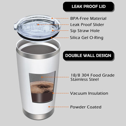 20oz Tumbler with Lid Stainless Steel Tumblers Insulated Mug White 1P