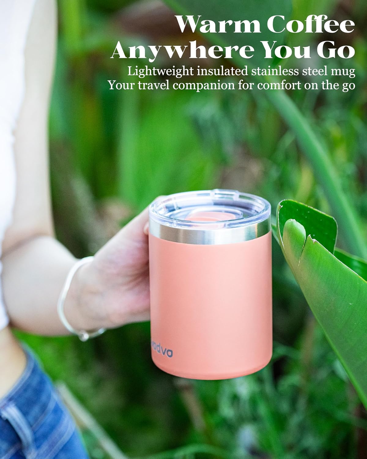 12oz Insulated Coffee Mug with Lid – Includes Two Lids, Stainless Steel Coffee Travel Mug with Handle, Double Wall Vacuum Insulated Camping Mug for Home, Office & Outdoor, Navy Blue - Colors A