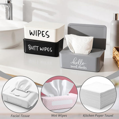 3 Pcs Baby Wipes Dispenser for Bathroom Baby Wipe Holder with Lid