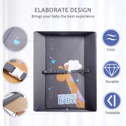 Baby Changing Table Portable Folding Diaper Changing Station with Wheels