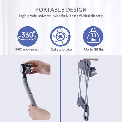 Baby Changing Table Portable Folding Diaper Changing Station with Wheels