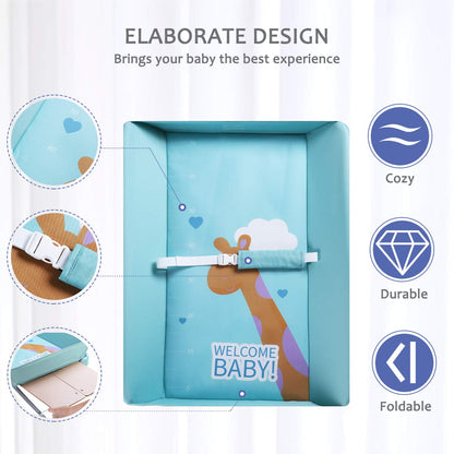 Baby Changing Table Portable Folding Diaper Changing Station with Wheels