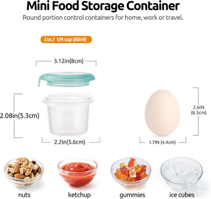Silicone Container with Lids, Kitchen Food Storage Set, 2/4/8/16oz